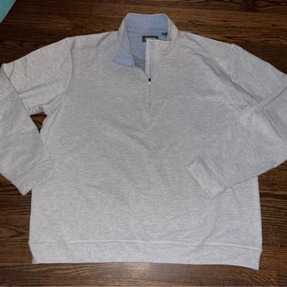 XL ORVIS Men’s 1/4 zip pullover Blue Fleece lined